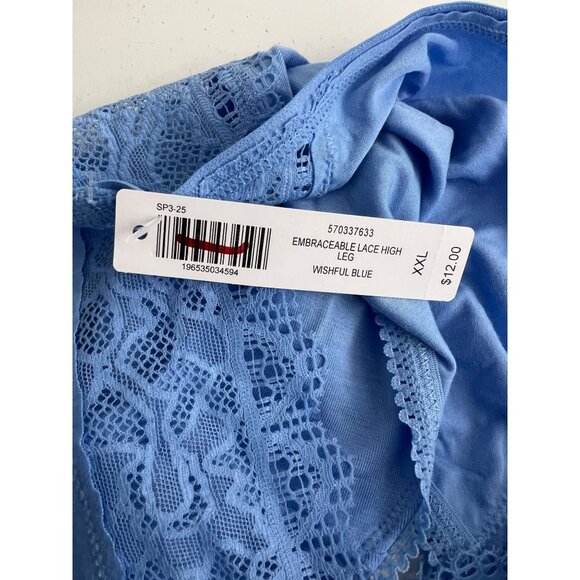 Soma Embraceable Lace High Leg Briefs Panties Size XXL Blue Peach NWT - Picture 10 of 11